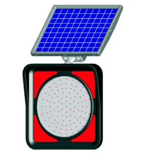 Güneş enerjili flaşör lamba 11852 40x40 cm solar LED trafik uyarı lambası 300 mm lensli dış mekan